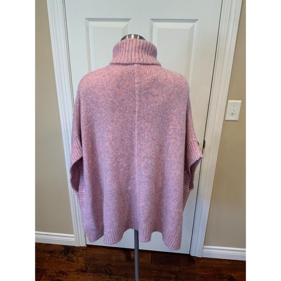 J.Crew Light Purple Wool Blend Turtleneck Poncho, Size XS/Small - Picture 5 of 6